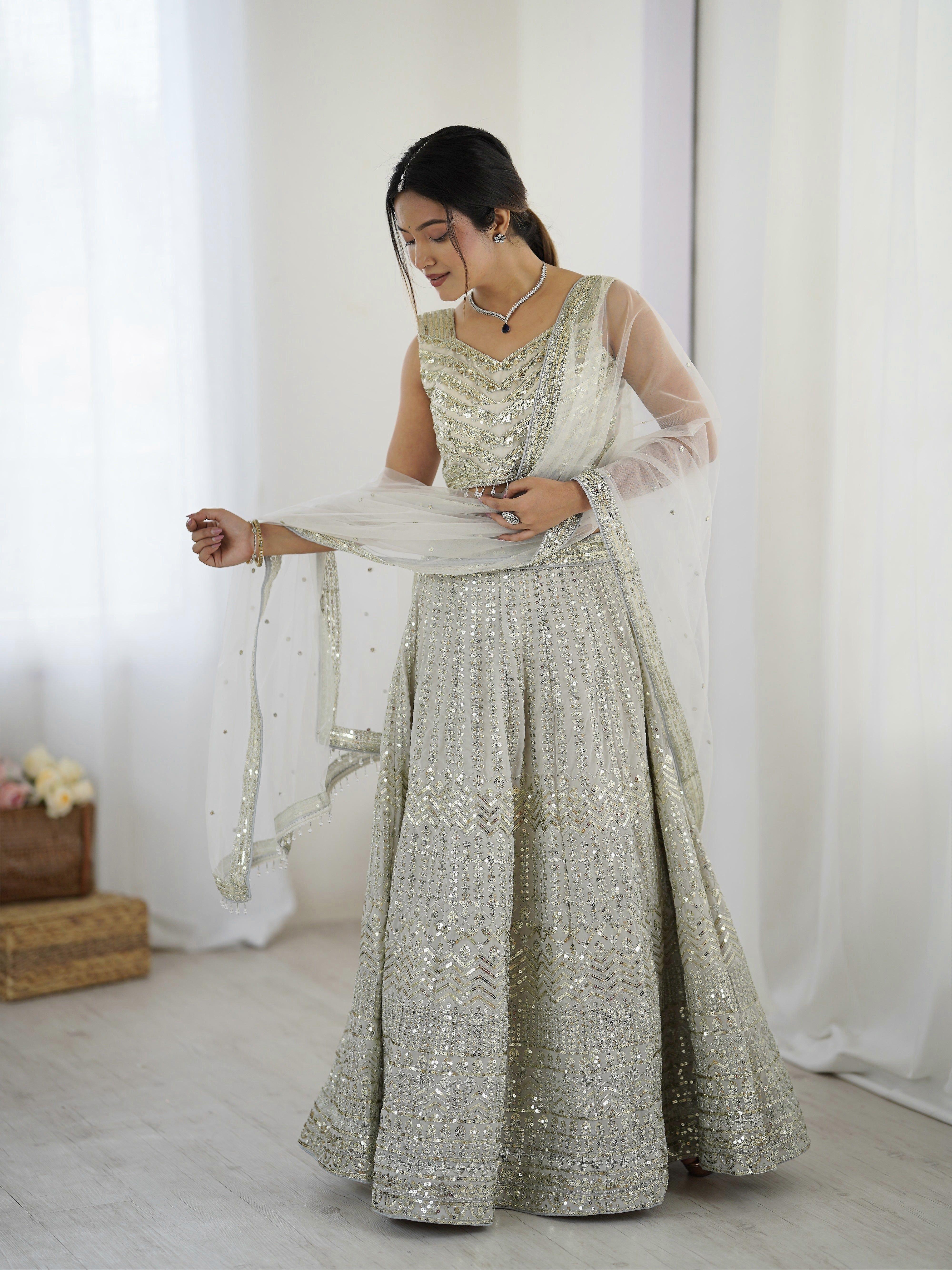 Fab Zone Woman's Party Wear Designer Lehenga Choli With Stylish Sequence Work