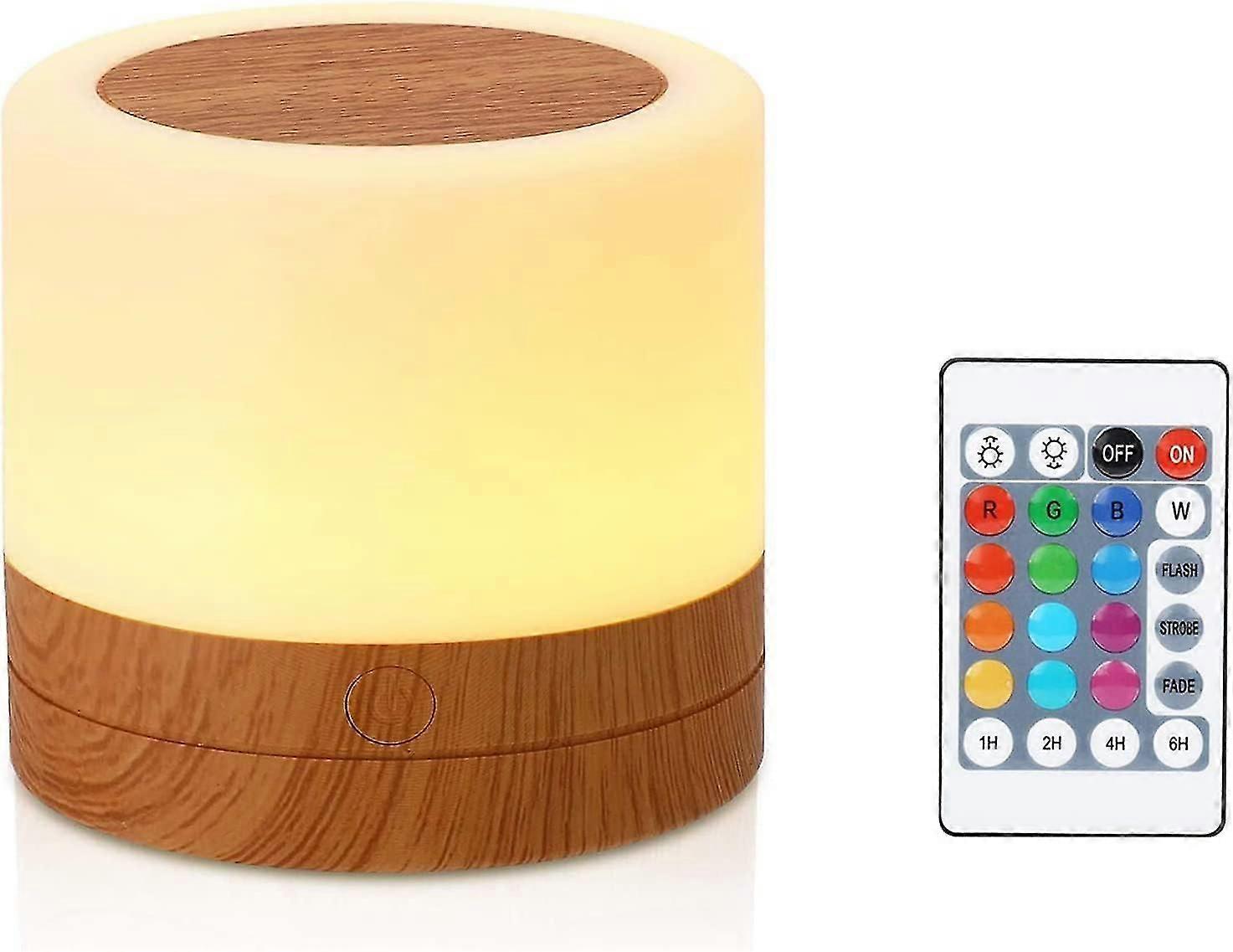 Taipow Night Light, 360 Multicolor Mini Bedside Lamp, Rechargeable Night Lamp with Touch Adjustable Brightness Remote Control