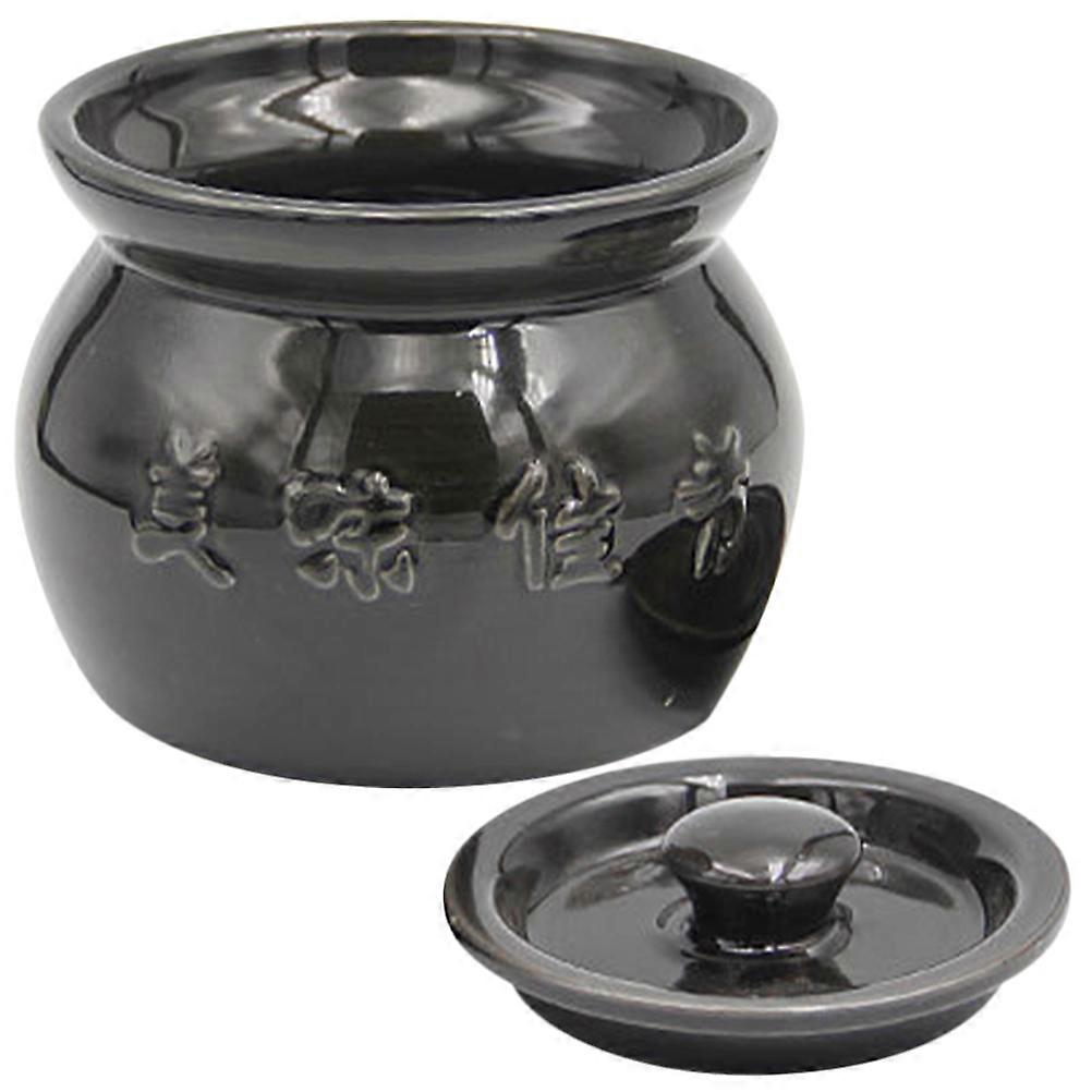 Multi-Function Soup Pot Household Users Round Black Ceramic Safe Handling 1Pack