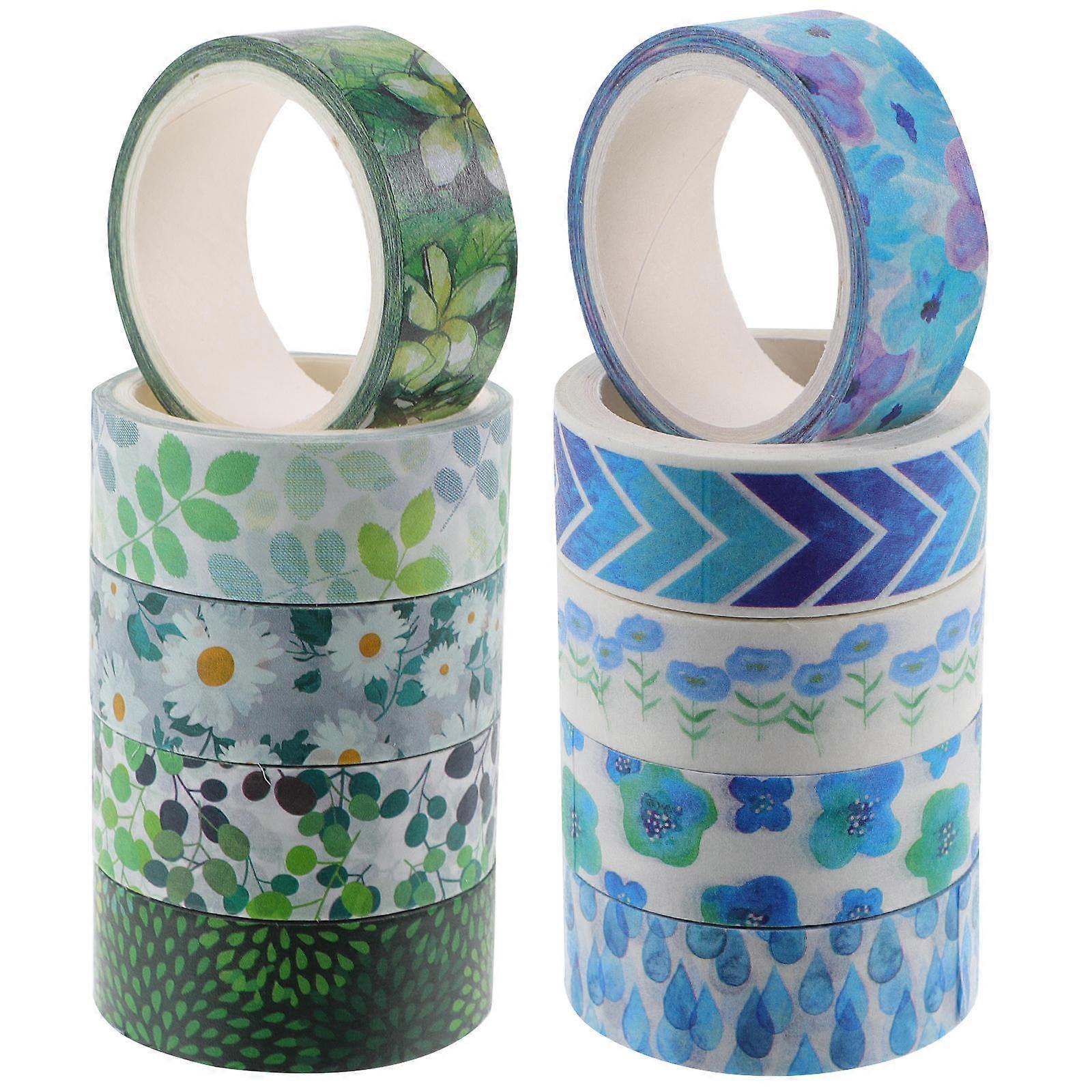 Decorative Washi Tape Set for DIY Crafts, Scrapbooking, and Wrapping – Japanese Style Adhesive Tapes for Journals, Notebooks – 10 Rolls