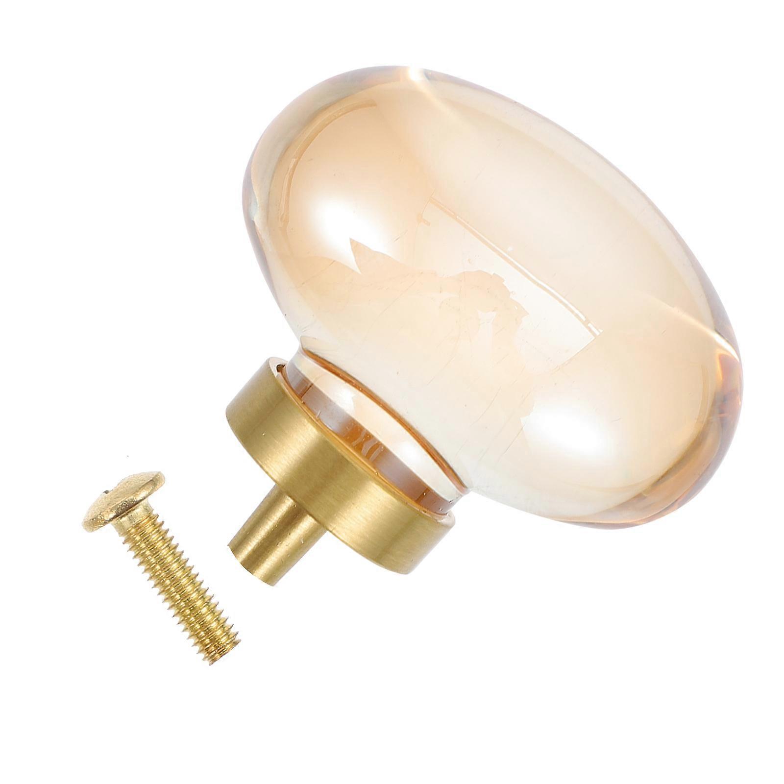 Drawer Pulls Handle Light Brown Round Design For Homeowners 4.5x4.3x0.5cm 1Pcs