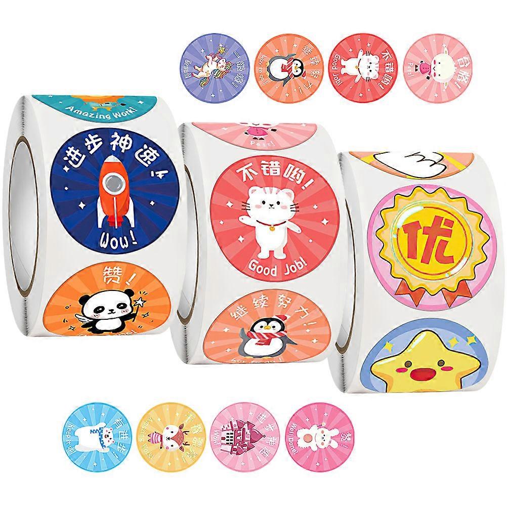 Sticker Roll For Kids With Cartoon Patterns Perfect For Daily Plans And Home Decor 2.5X2.5CM Self-adhesive 1500Pcs