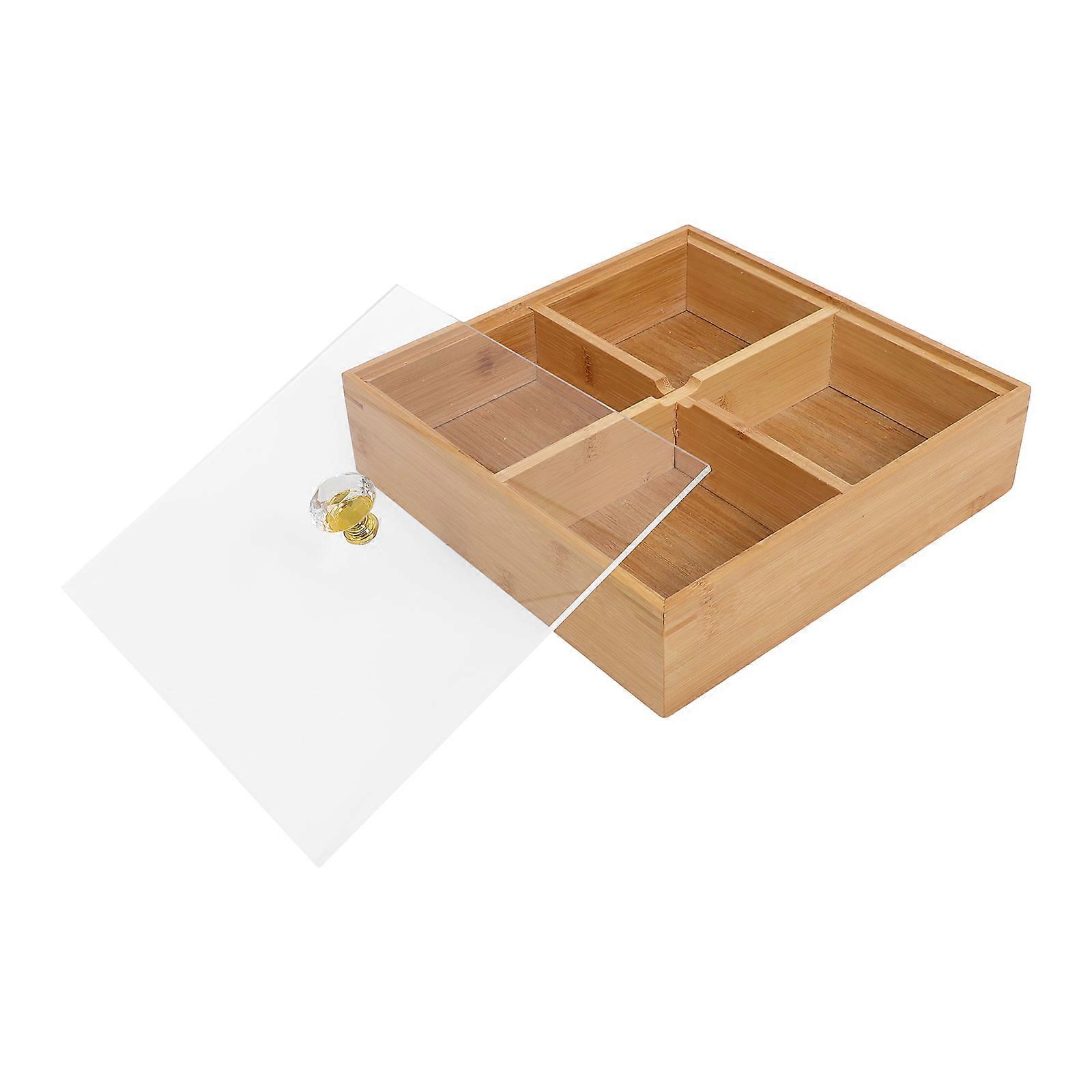 Serving Tray with 2 Compartments for Food Snacks Fruit Storage Holder with Lid