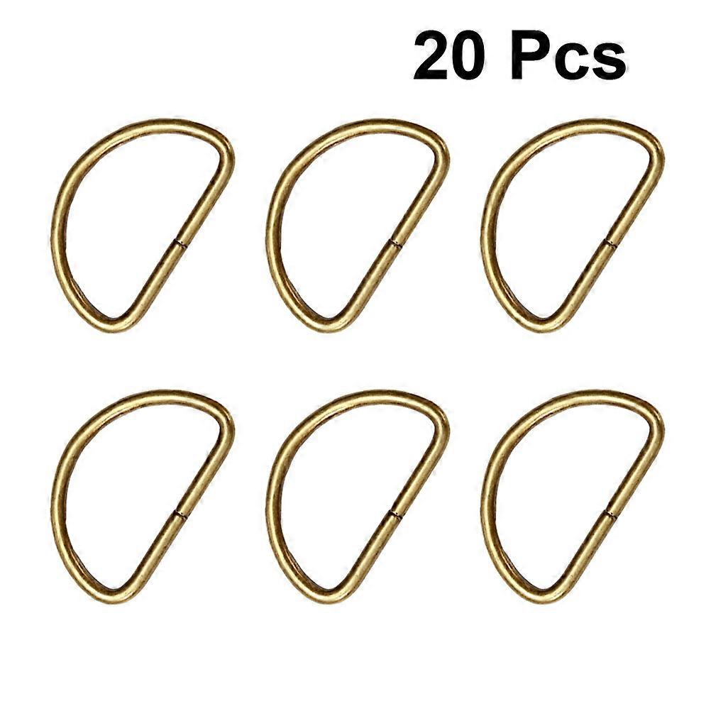 Durable D Ring Accessories 20Pcs For Adjustable Straps Luggage Clothes And Backpacks With Simple Design Golden Color