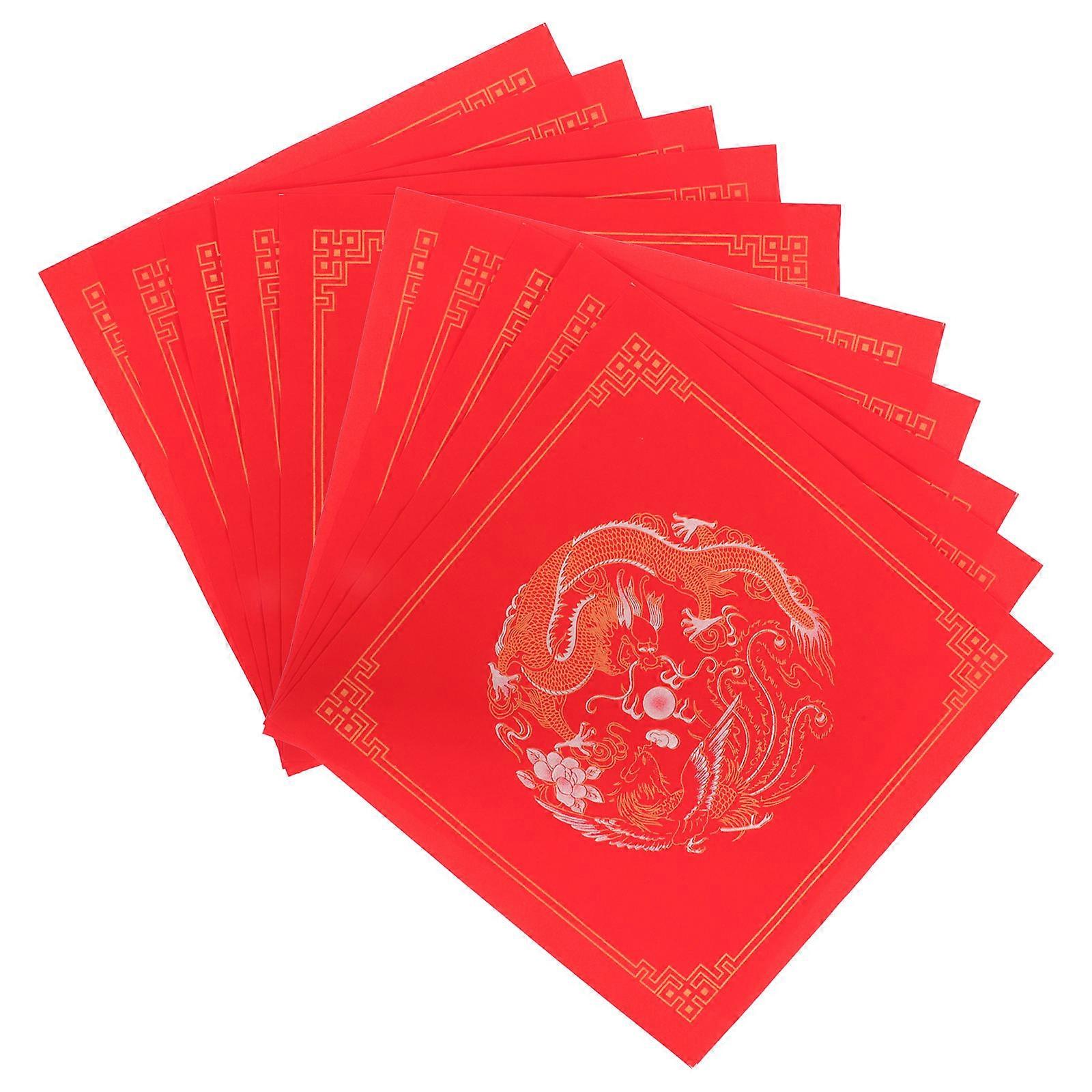 Festival Decoration Blank Fu Character Paper 20 Sheets For Door Decorations During Spring Festival Featuring Chinese Style And Art Creation