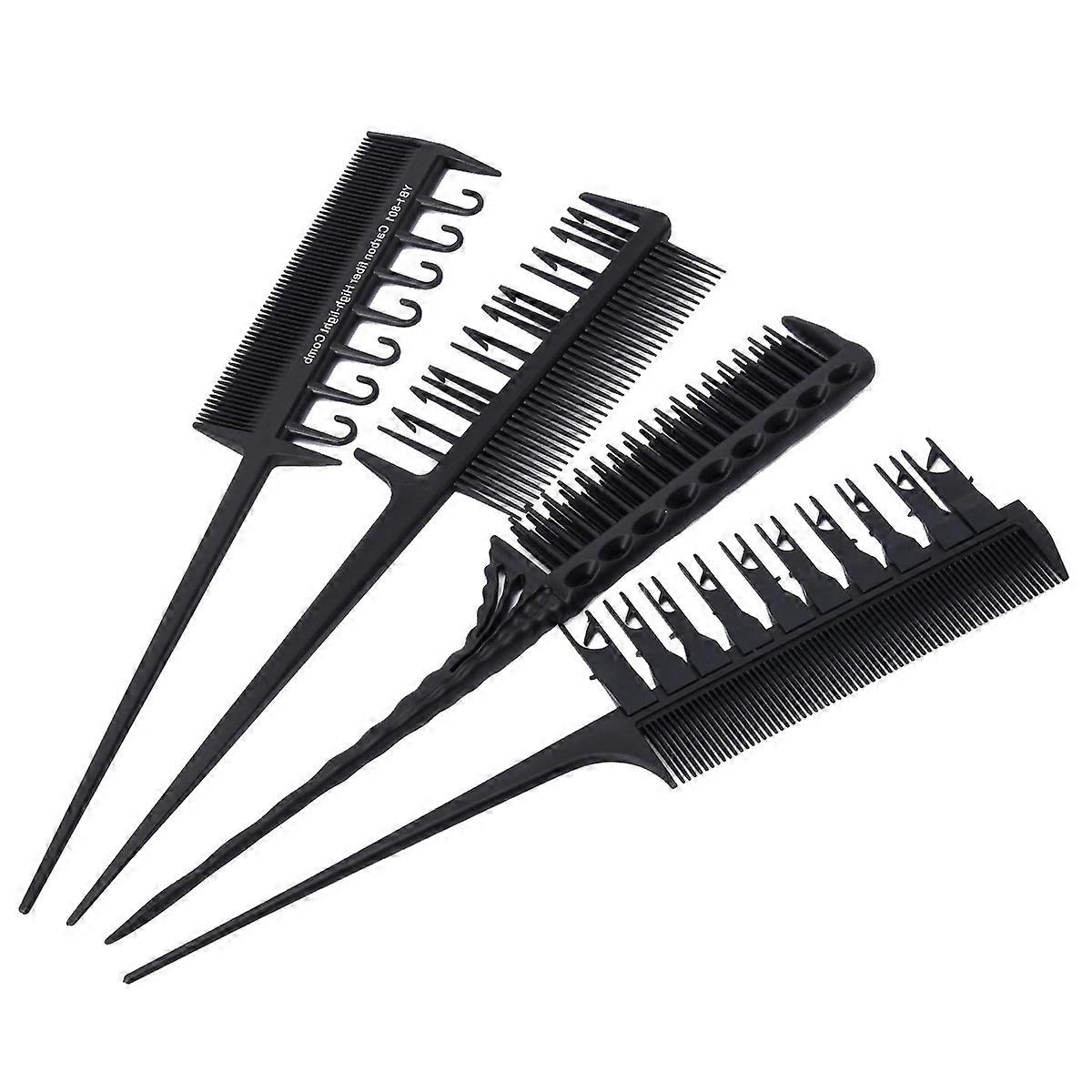 4pcs Professional Hair Dye Comb Set for Salon & Home Use – Multi Purpose Highlighting Tool for Even Color Distribution