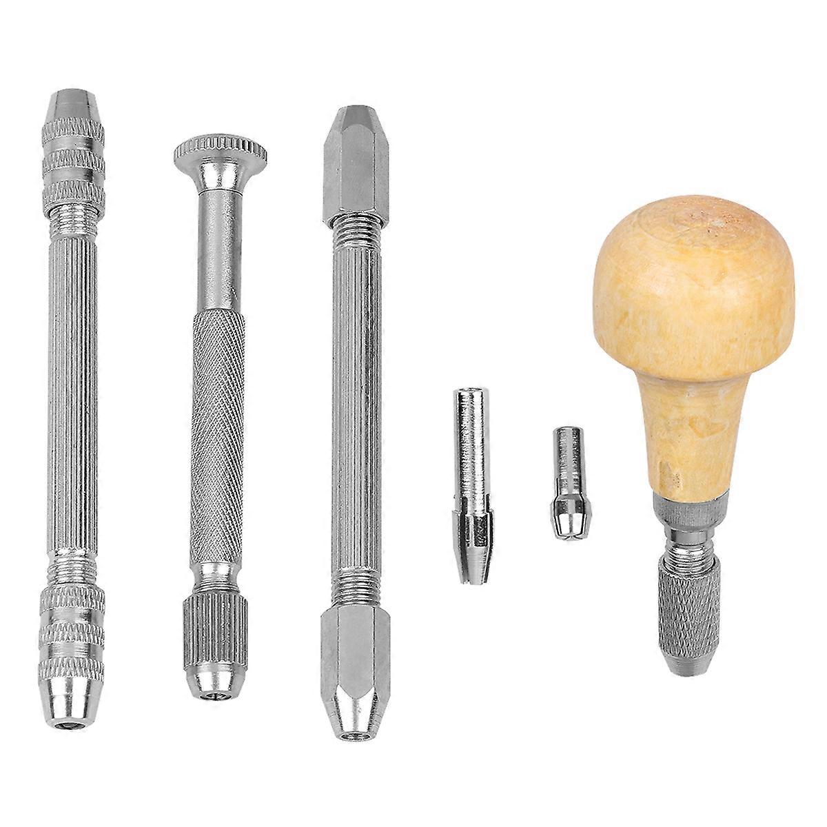 4pcs Hand Drills Set Single Head Double Head Cable Mouth Hand Drilling Drill Tools for Home (Mushroom Head, Single Head, Double Head Round Mouth,