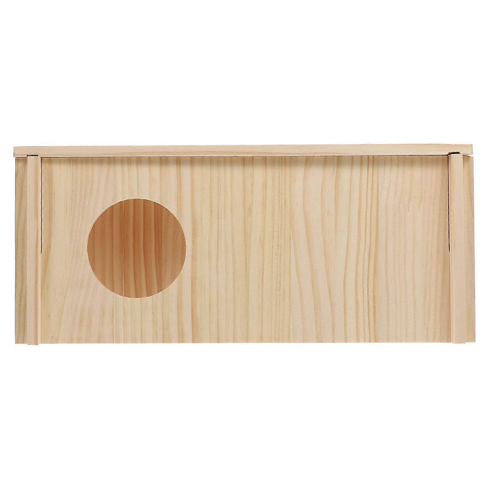Hamster Sleeping Place 1Pack Rectangular Wood Pet Supply Year-Round Use Nest Design For Hamster