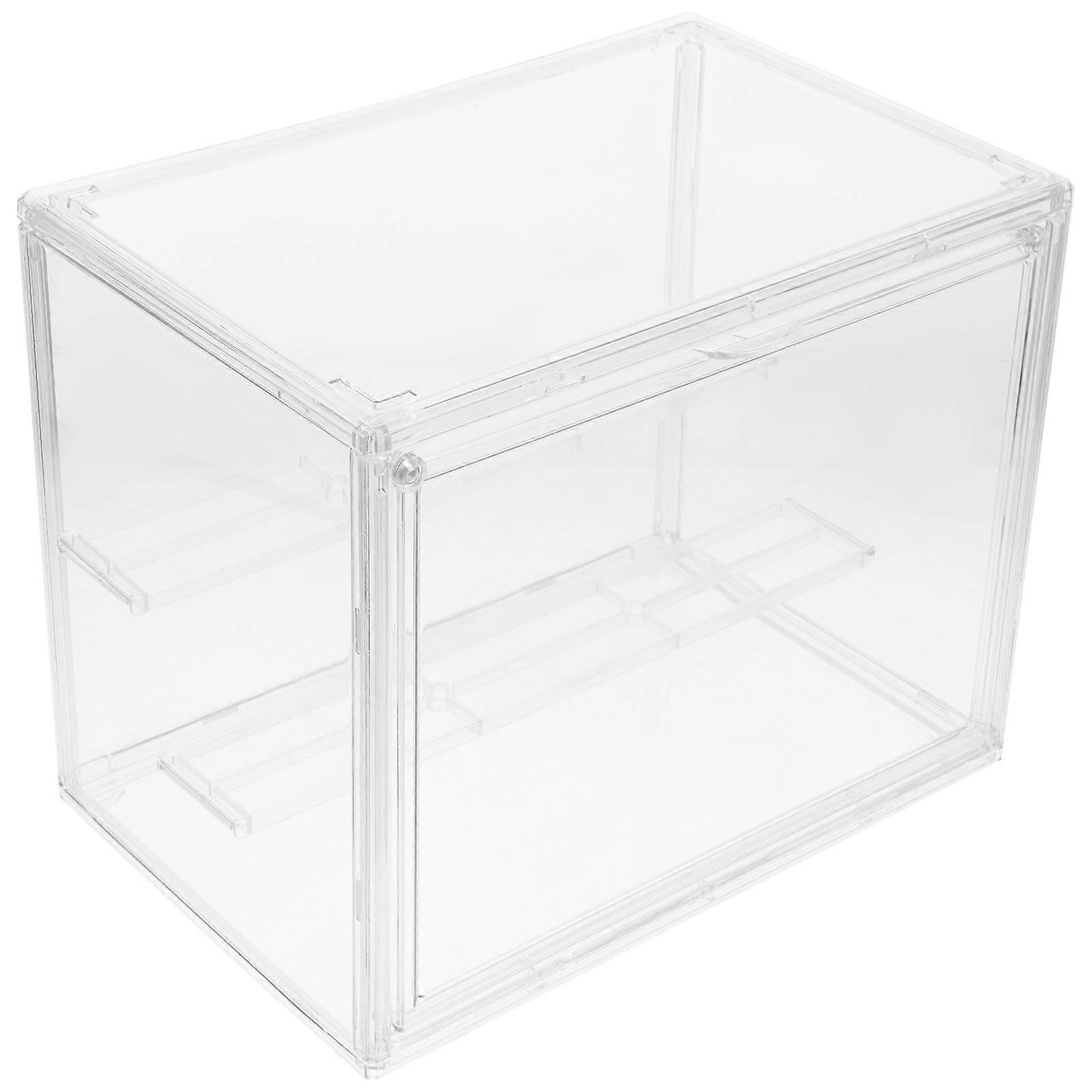 Clear Display Case Acrylic Box for Storage with Divider Transparent Organizer