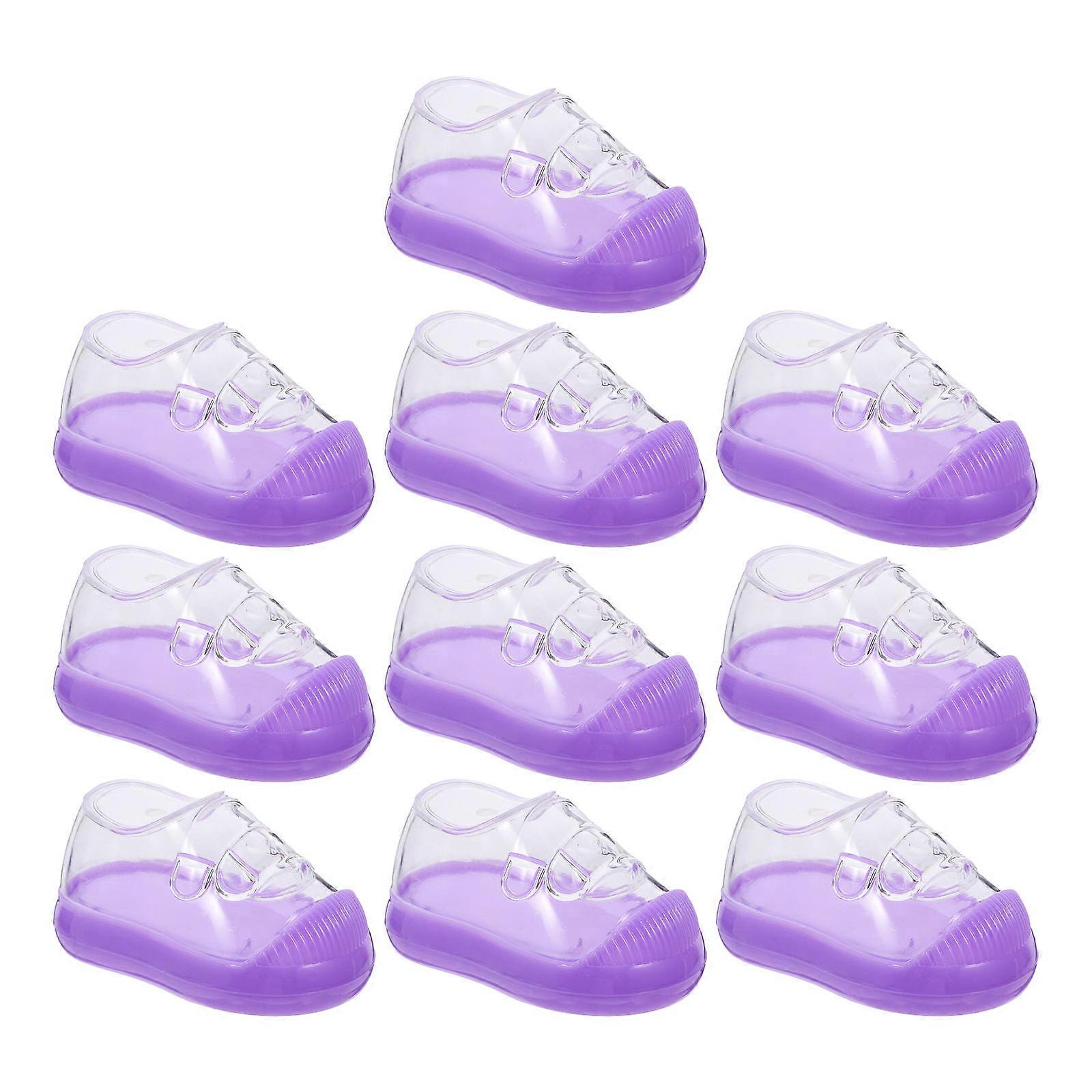 10 Pcs Mini Shoe Shape Container Purple Fillable Booties Holders For Wedding Shower Birthday Party Favor Boxes For Treats And
