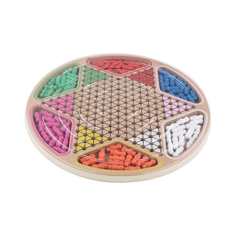 Compact Wooden Chinese Checkers & Gobang Board Game for Lightweight Cognitive Play with Smooth Polished Surface, Portable Educational Logic Game for