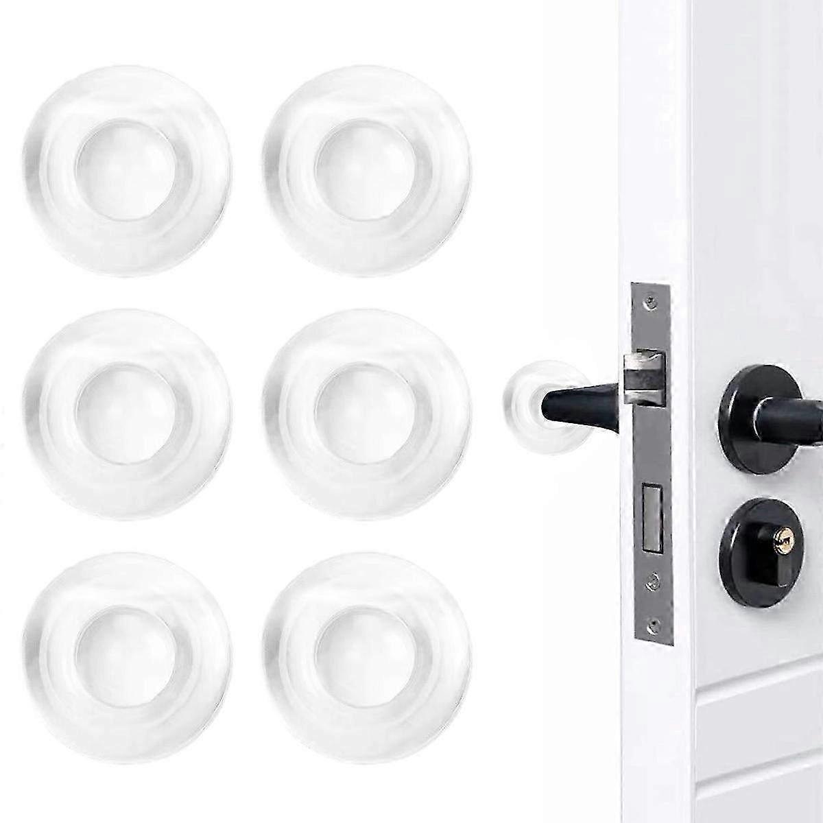 6pcs Silicone Door Stoppers & Wall Protectors - Self-Adhesive Door Knob Guards & Handle Bumpers for Noise Reduction and Damage Prevention