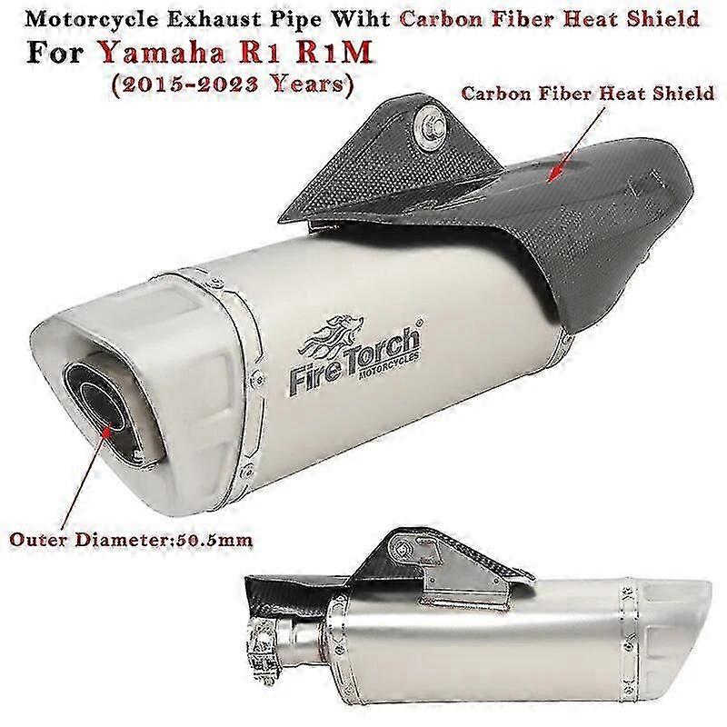 Exquisite Exhaust Pipefr Yamaha Yzf R1 R1m 2015 - 2021 2022 2023 Motorrad Auspuff Escape Modifizierten System Schalldmpfer Db Mrder Carbon Faser Wrme