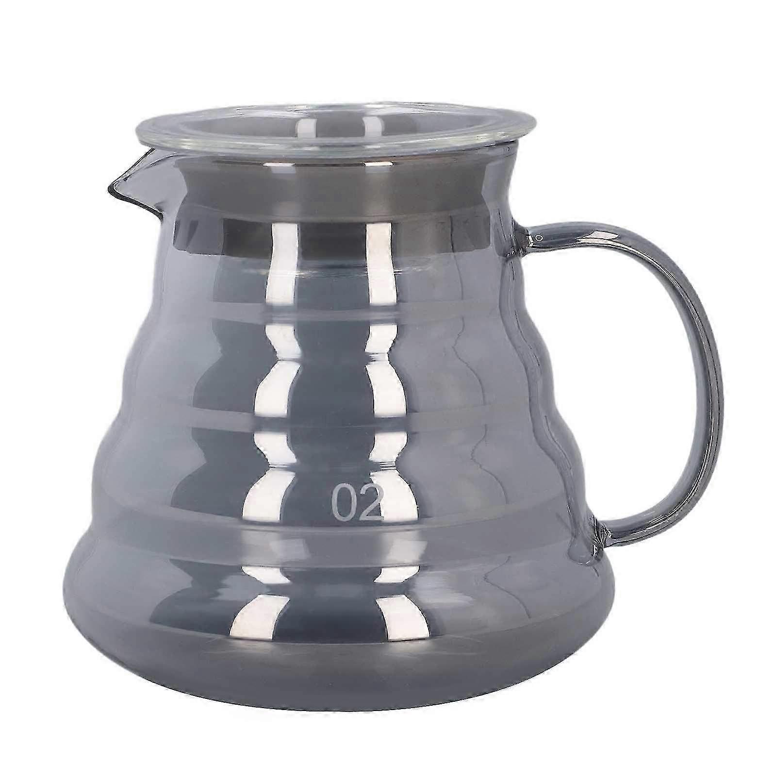 Electroplated Grey Coffee Pot - High Borosilicate Glass Hand Coffee Server for Home & Caf�� Use - Elegant Coffee Maker