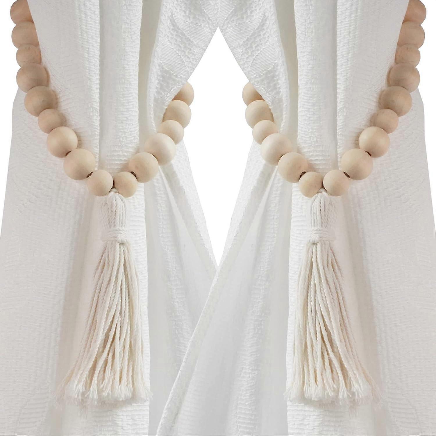 Boho Curtain Tiebacks - 2pc Boho Curtain Tie Backs for Curtain Pull Backs
