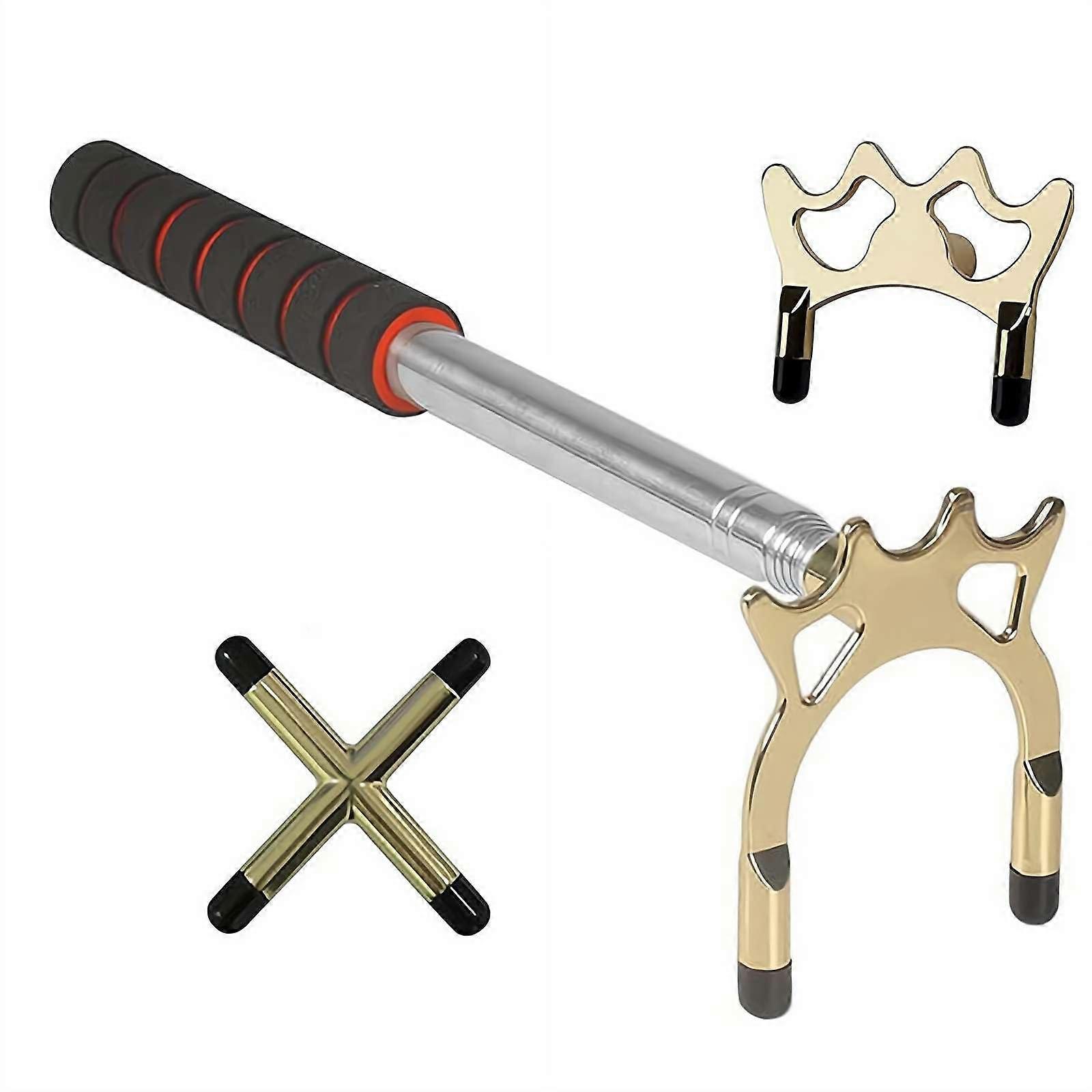 Retractable Billiards Cue Bridge - Set Of 3, 3-Piece Brass Bridge Head, Snooker/Pool Cue Rest, Pool Table Accessory