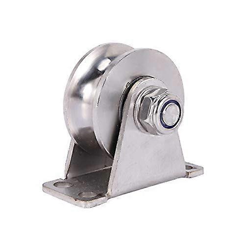 U-Type Stainless Steel Pulley Block 1-Pack With Mute Bearings, Groove Track Wheel, Sliding Roller