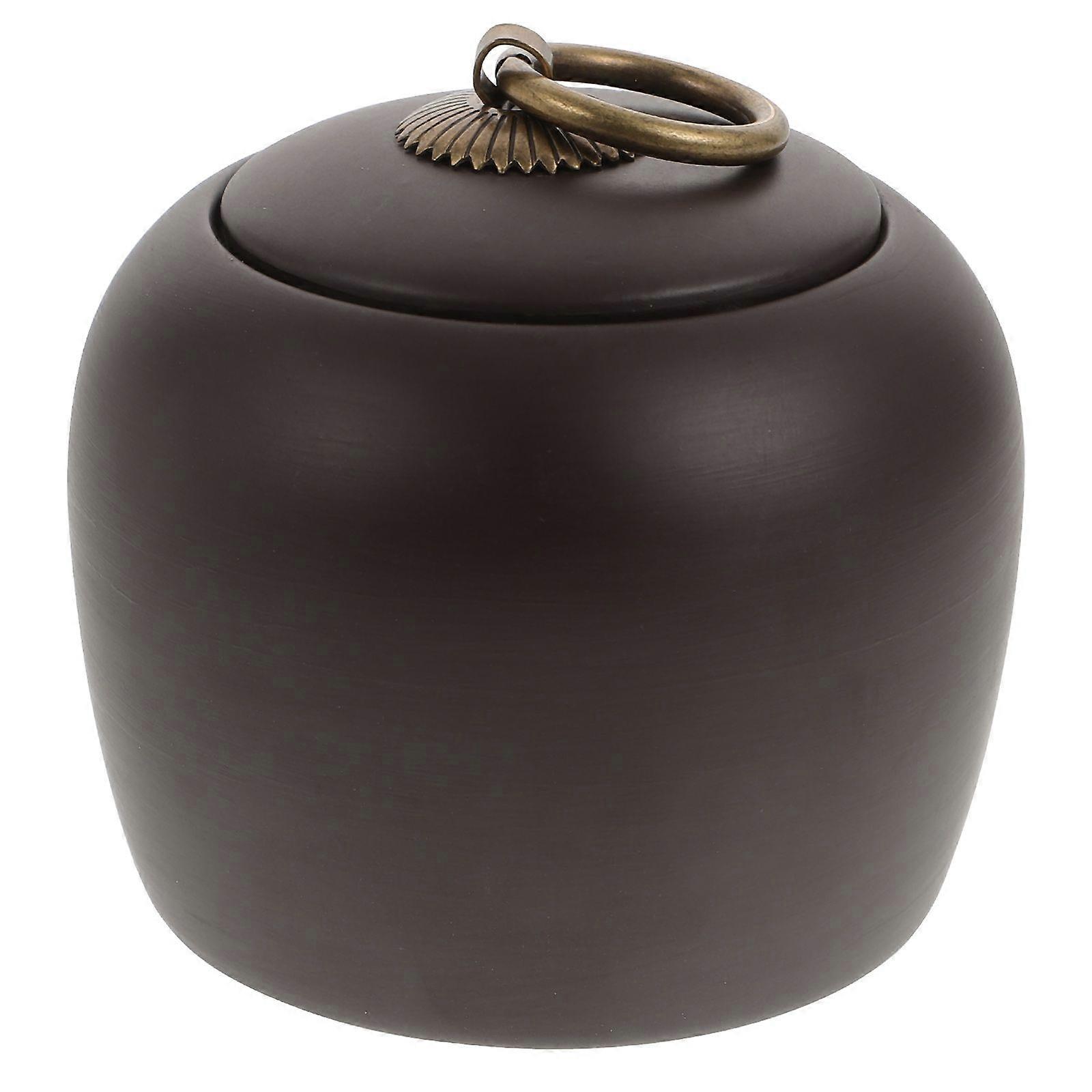 1pc Office Tea Caddy Sealed Storage Jar Practical Tea Storage Container (Black)