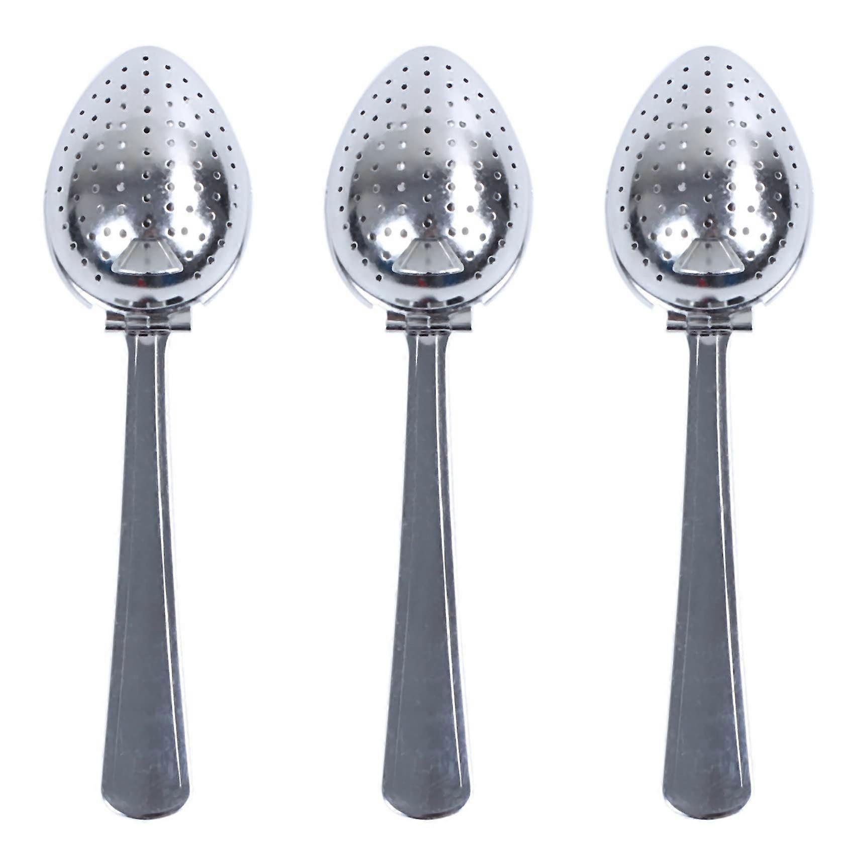 Stainless Steel Tea Infuser Spoon 3 Pack, Loose Leaf Filter For Tea Herbs Spices, Fine Mesh Strainer