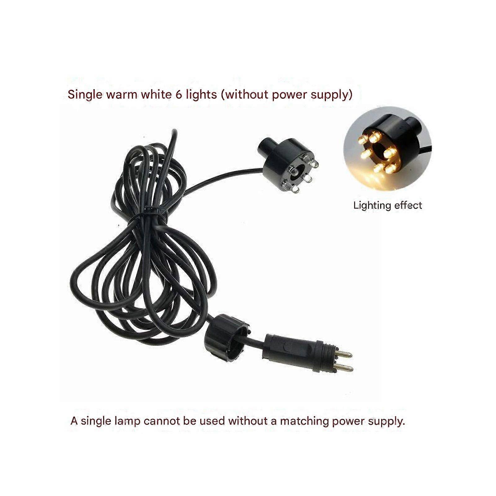 Underwater 6-LED Light Ring For Fountain Fish Pond Water Garden AC Adapterfrdl