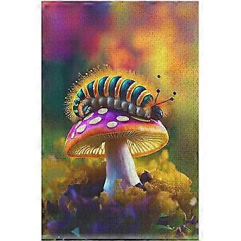 Quebra-cabeças para adultos 300 peças Cogumelo Caterpillar Quebra-cabeça de madeira Quebra-cabeça relaxante Jogo de quebra-cabeça Quebra-cabeças