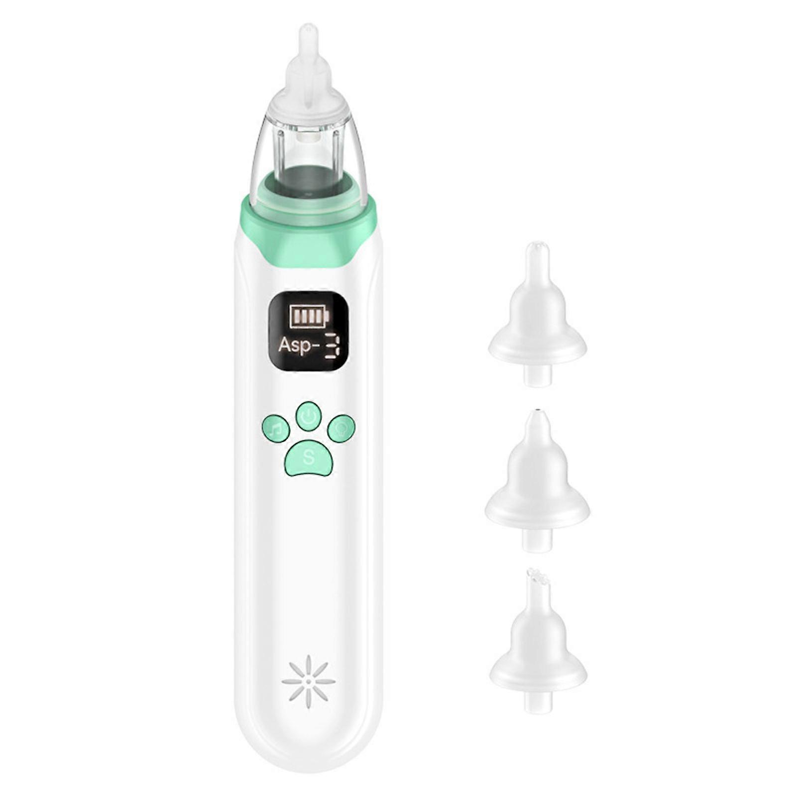 Electric Baby Nasal Cleaner Automatic Nose Sucker Cleaner for Infants 3 Suction Levels Low Noise Built in Battery with Soothing Music 3pcs Silicone Su