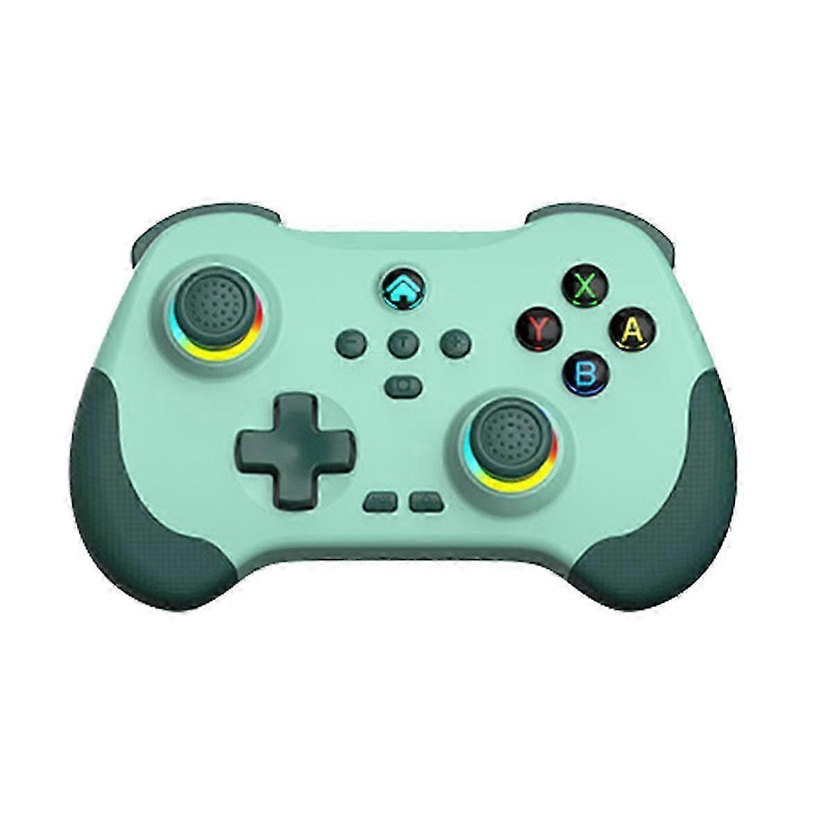 Wireless Game Controller Bluetooth 6-Axis Motion Sensor Turbo Programmable Joystick for Switch Steam PC Green