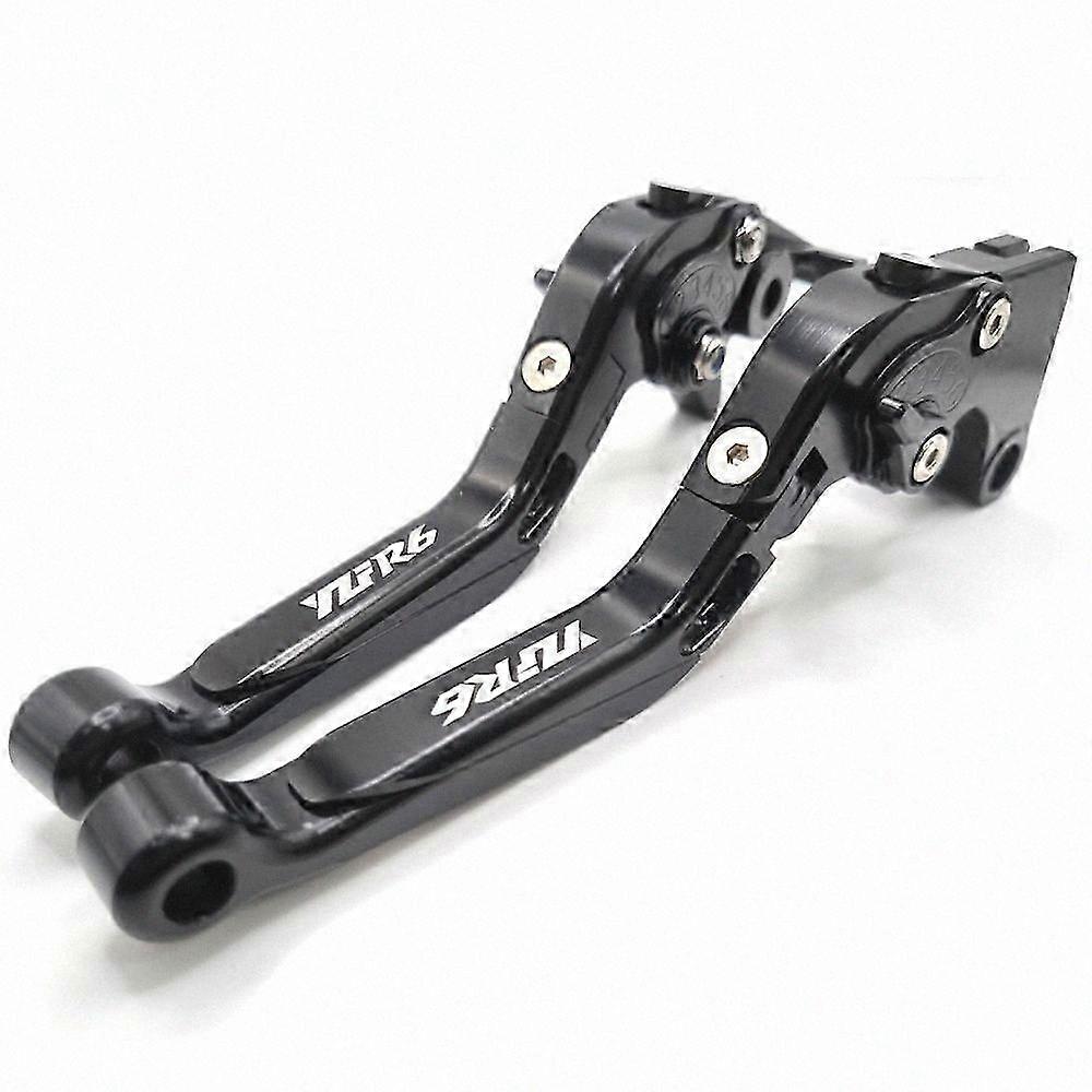 Adjustable Extendable Brake & Clutch Levers for YZF-R6 1999-2004, Black/Black