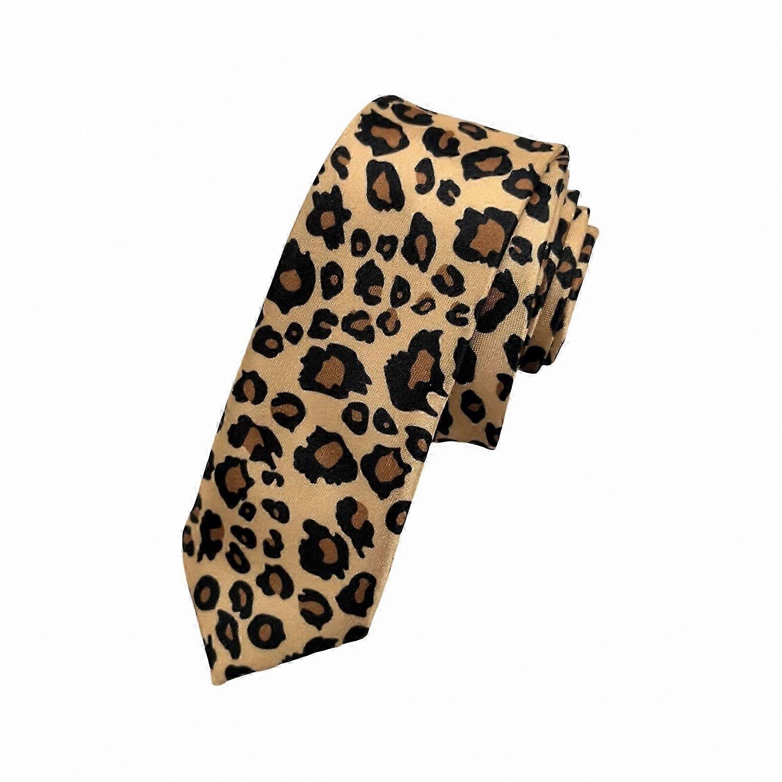 Men's Fashion Leopard Print Tie for Business and Formal Occasions - Polyester Silk Blend Necktie