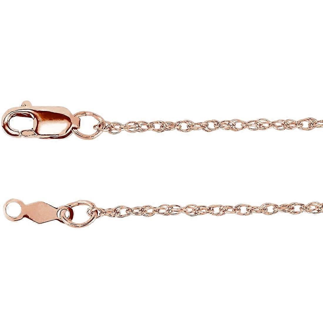 10k Rose Gold 1.25mm Σχοινί Αλυσίδα Κολιέ Αλυσίδα-Κολιέ για Γυναίκες και Άνδρες - Μήκος: 18 έως 20