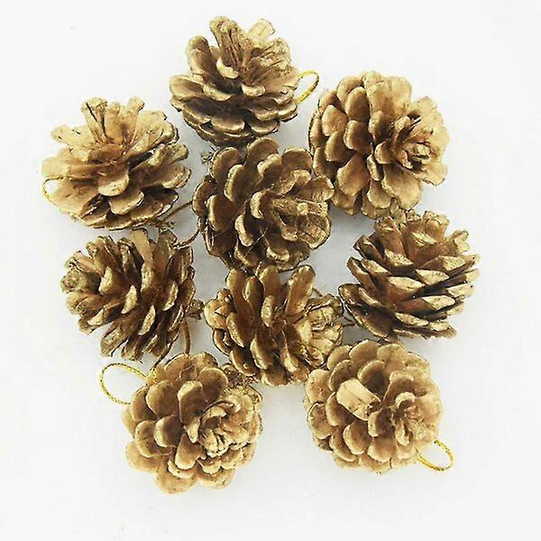 Natural material pinecone ornaments, 9 pieces, suitable for various occasions