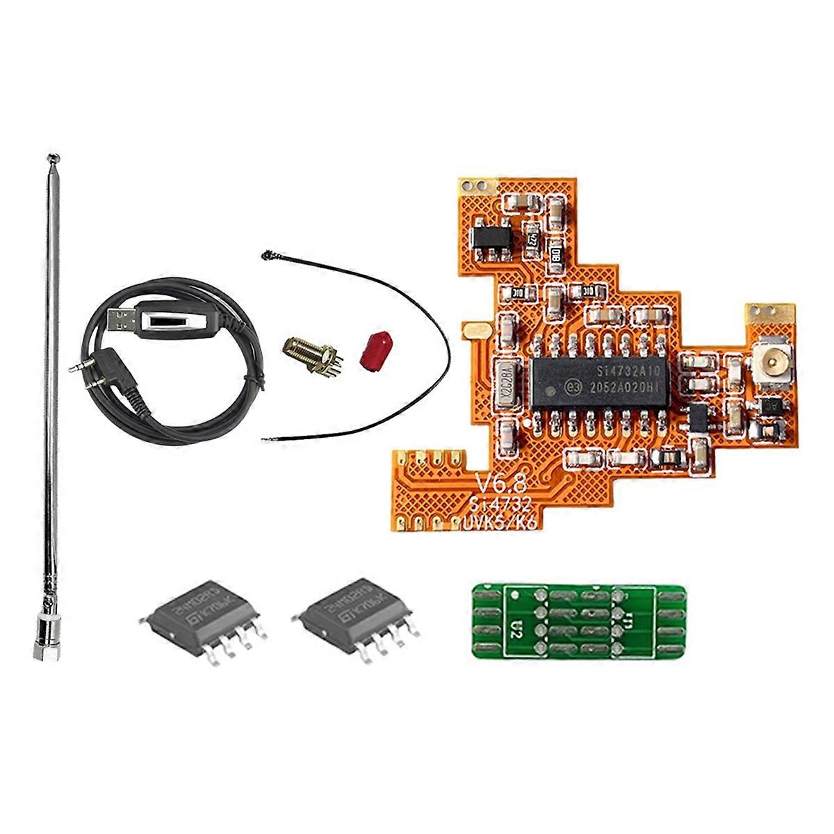 SI4732 V6.8 FPC Module+2X 2M Chip+Antenna Kit for UVK5 K6 HF Shortwave Full Band/Single Sideband Reception