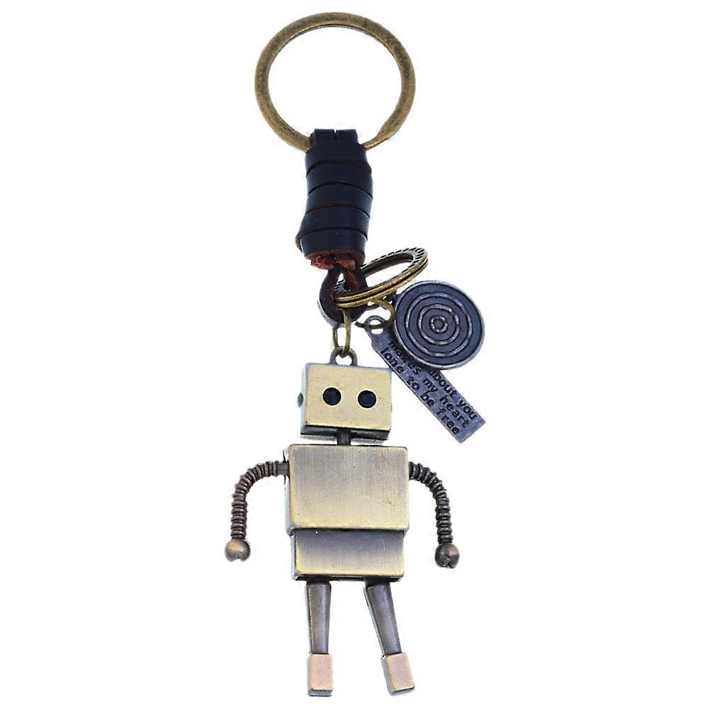 Aesthetic Keychain Bag Decor Daily Use Brown Robot Shape 1Pack