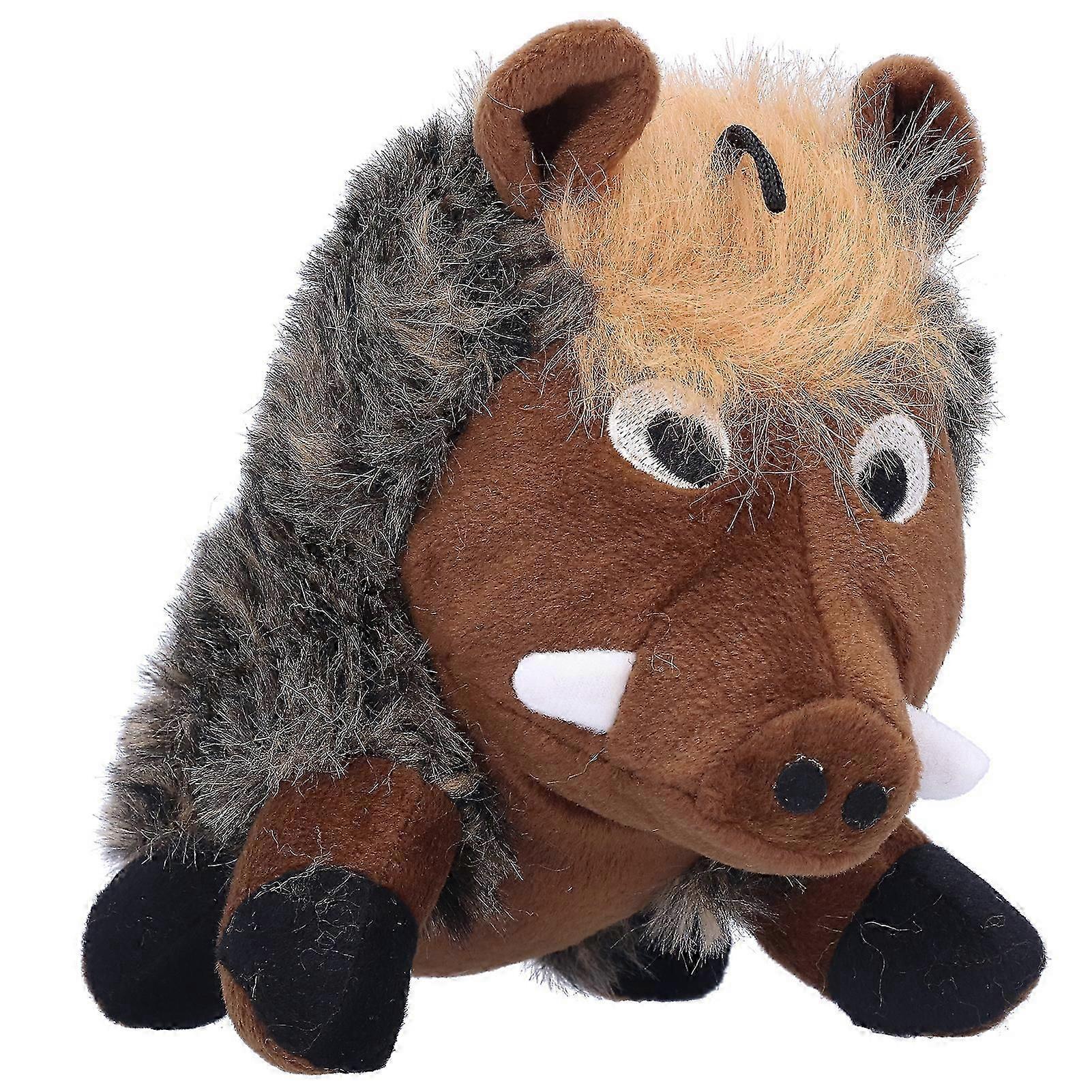 Warthog Shape Pet Chew Toy Plush Dog Playing Teething Toys for Small Medium Dogs