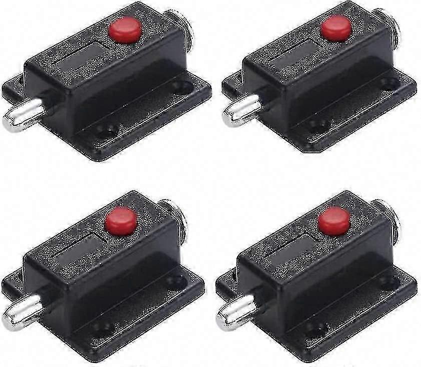 Automatic Spring Loaded Door Latch With Spring Button Black (10pcs)