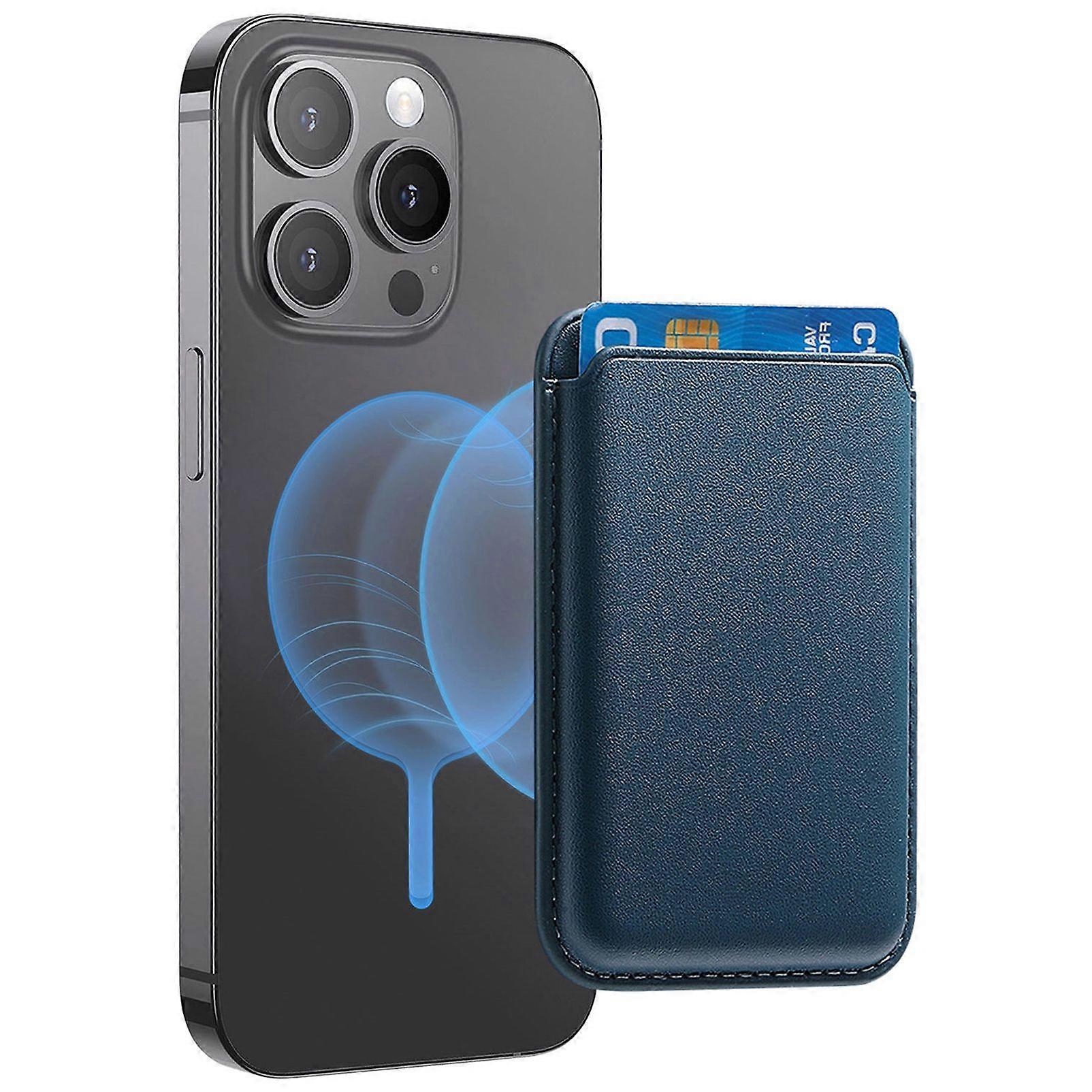 Magnetic Card Holder Solid Color PU Leather Credit Cards Case