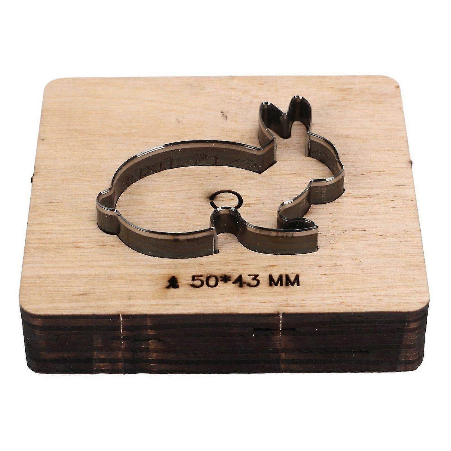 2025 أحدث طراز على شكل أرنب قطع يموت مع قاعدة خشبية من الجلد المعدني