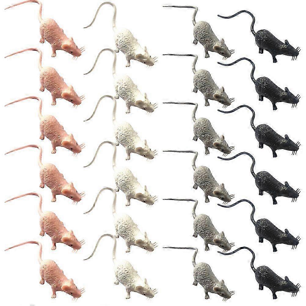 24pcs Miniature Mouse Ornaments Mouse DIY Micro Landscape Figurines Plastic Figures