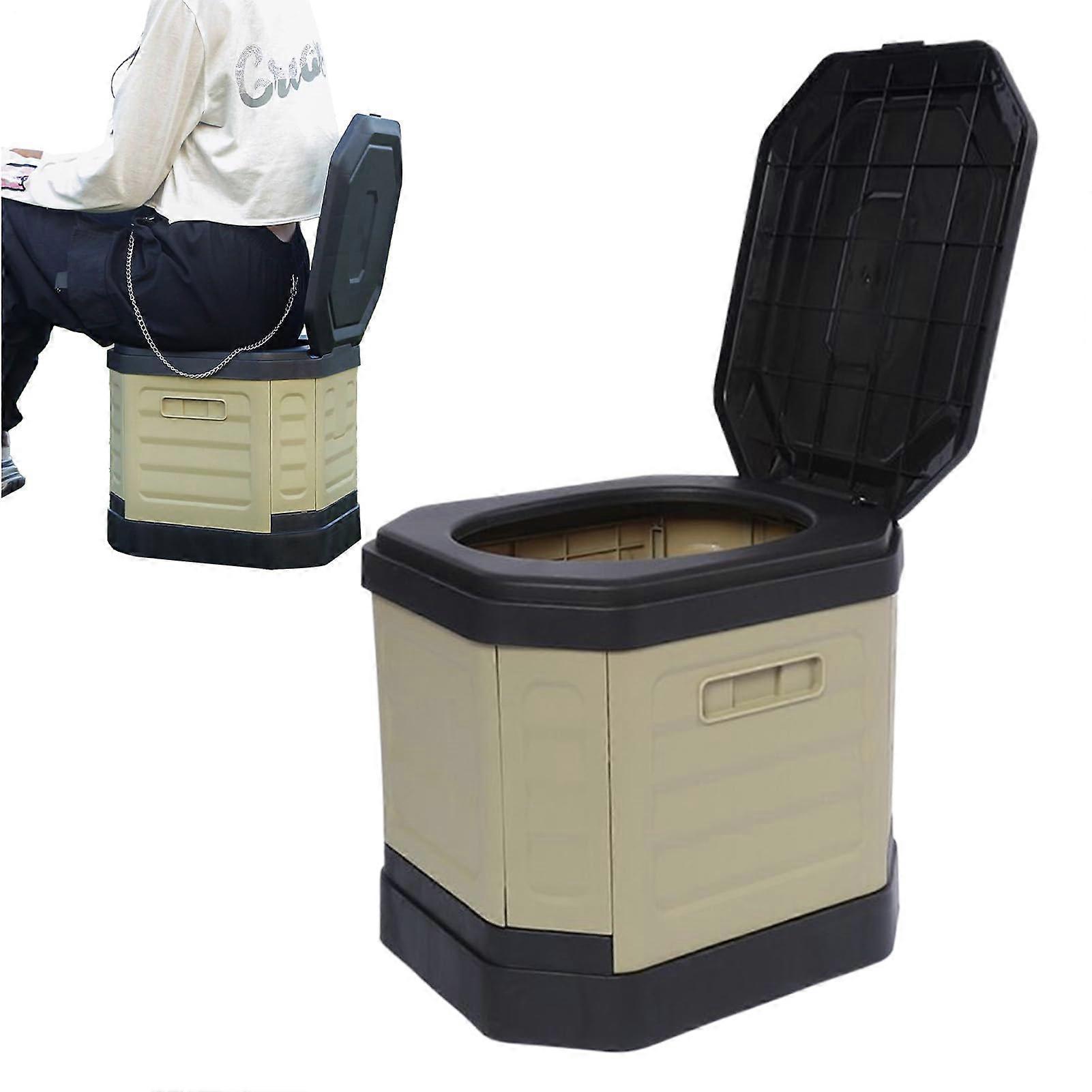 Portable Toilet for Adults Travel Folding Potty With Garbage Bucket for Road Trips Camping Campervan Hiking
