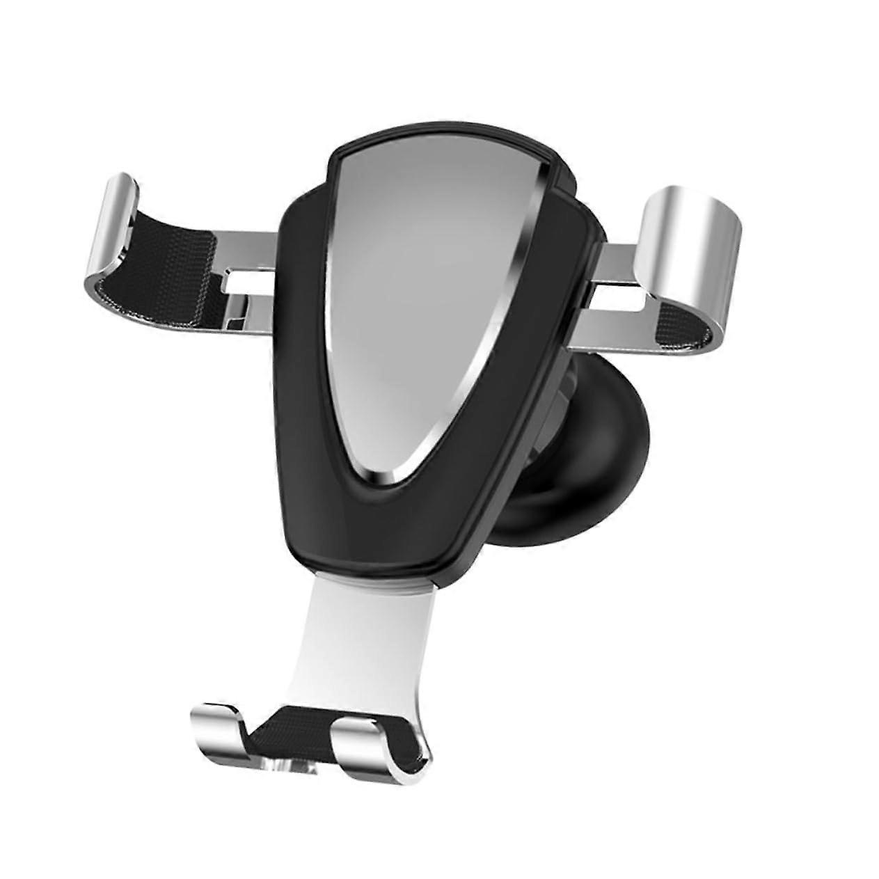 Gravity Car Phone Holder Metal Air Vent Mount Rotatable Cradle Silver For Smartphones Universal Compatibility
