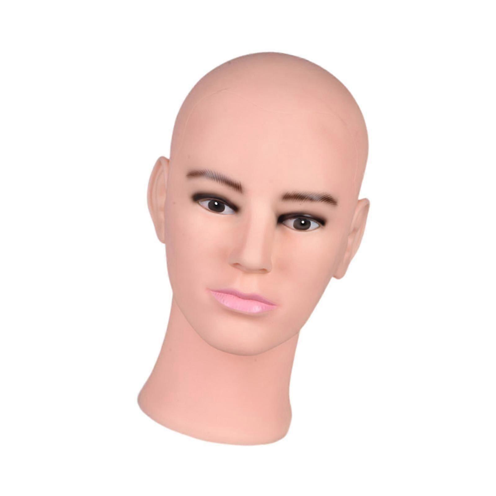 Male Bald Mannequin Head Model Wig Display Stand for Glasses Wigs Making