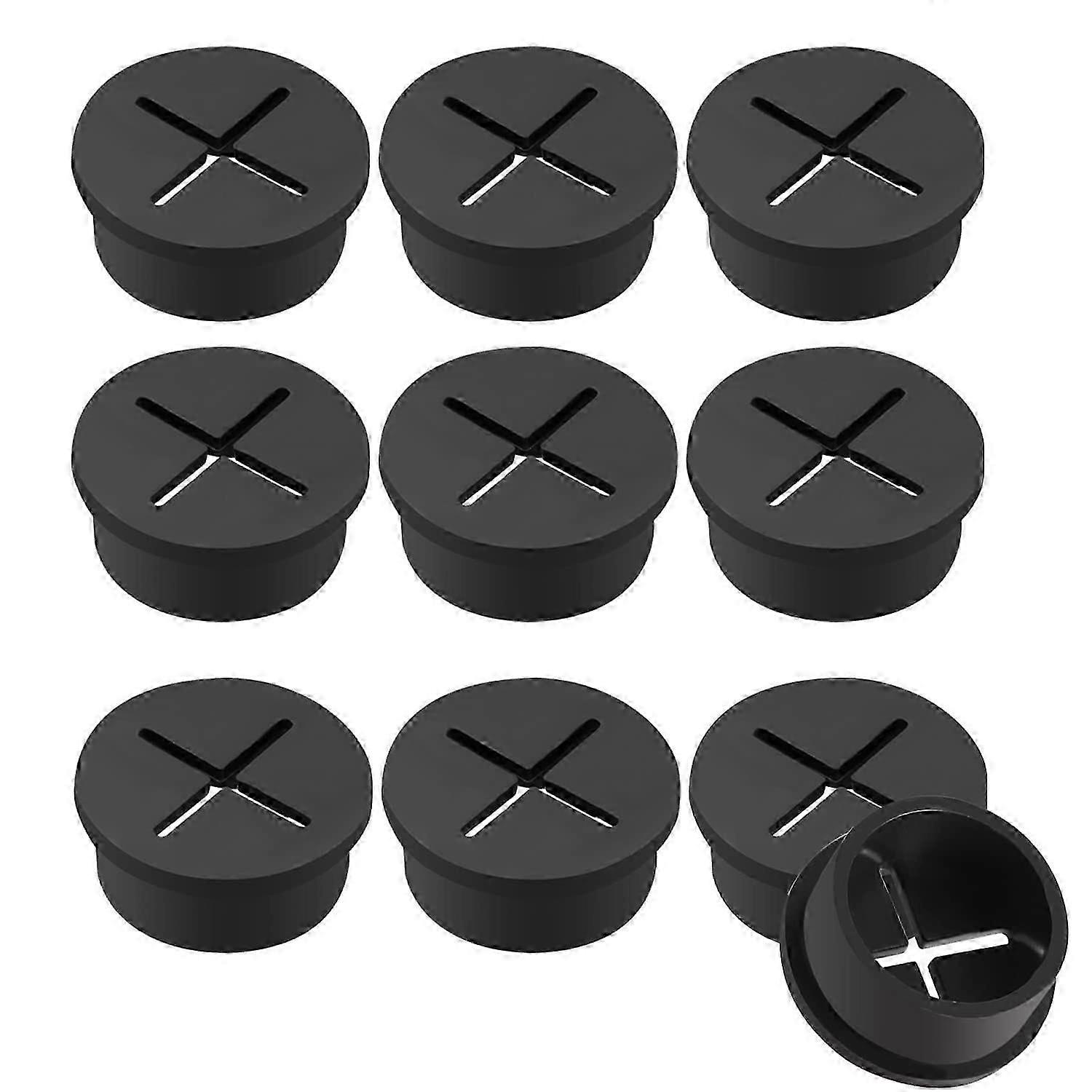 Paquet de 10 œillets de bureau, 1 pouce de câble d’œillet en caoutchouc flexible Cordon d’œillet Couvercle de trou de fil Ca