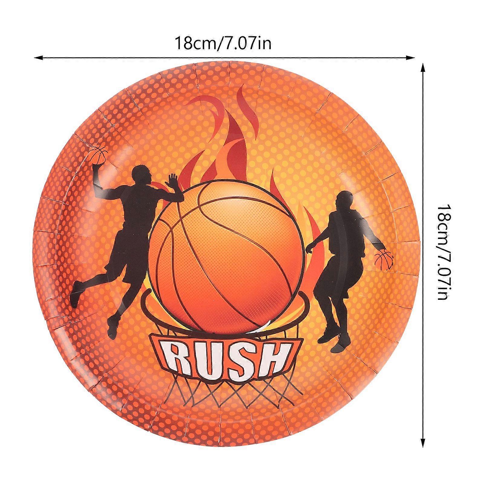 Disposable Paper Dinnerware Set 10pcs Cake Plates 10pcs Paper Cups Basketball Party Supplies (Cup for Random Pattern)