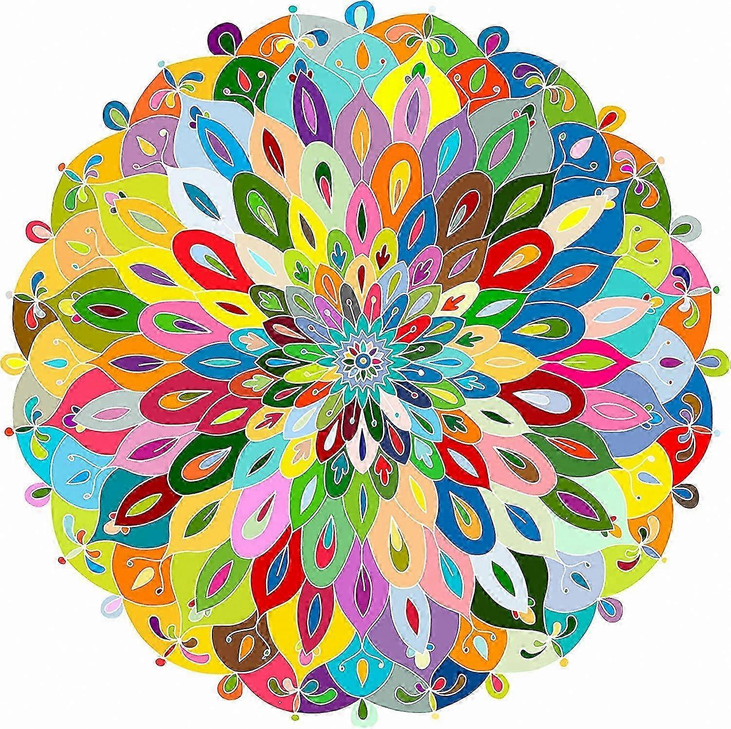 1000-Piece Round Jigsaw Puzzle - Challenging Colorful Design on Blue Background for All Ages