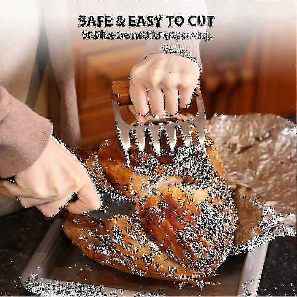 Metal Meat Claws, Stainless Steel Meat Forks With Wooden Handle, Best Meat Claws For Shredding, Pulling, Handing, Lifting & Servi 2025