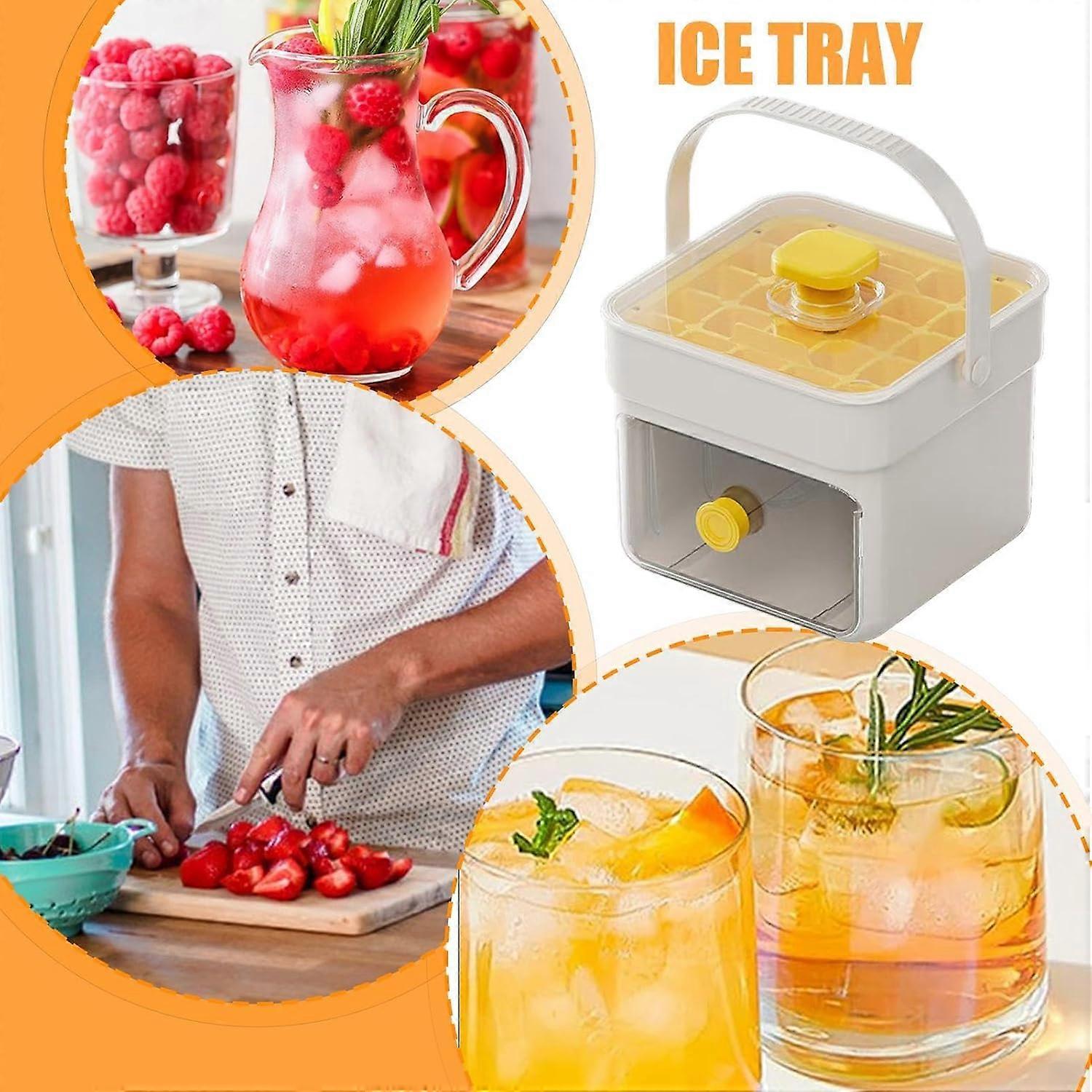 Ice Trays Small Cube Ice Trays With Handle And Lid Press Type Double Layer Tray For Coffee Tea Whiskey Cocktails