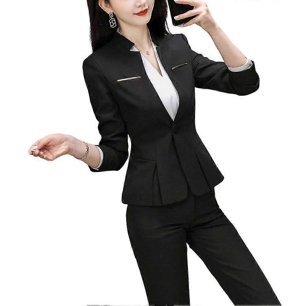 Office Women Work Pant Suits Ladies Autumn Office Uniform for Formal Occasion