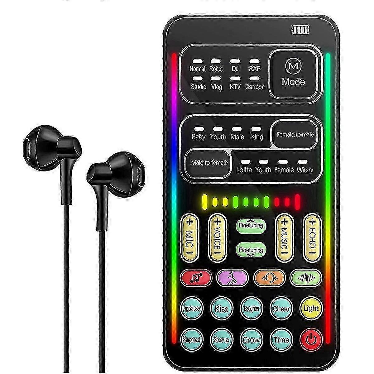 Voice Changer Handheld Microphone Voice Changer with Sound Multifunctional Effects Machine for Phon
