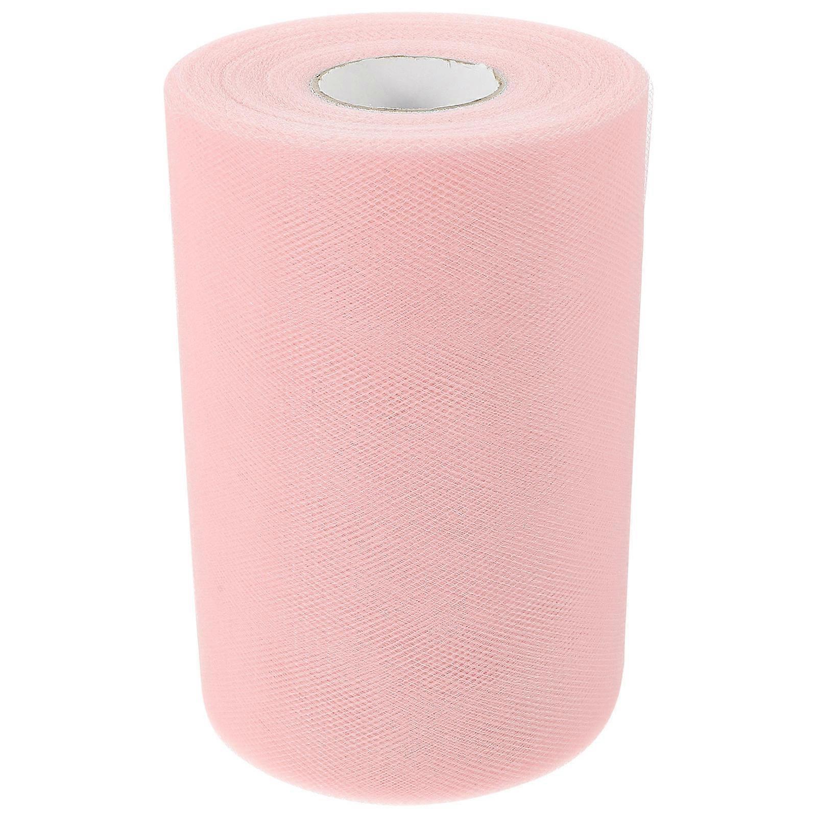 Pink Wedding Tulle Fabric Roll for DIY with 1 Roll of Decorative Tulle Ribbon