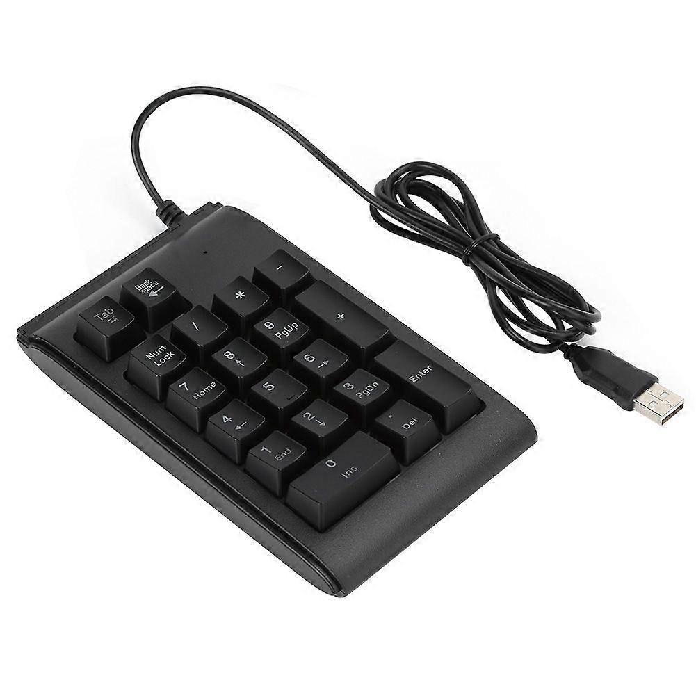 Backlit Keypad USB Wired Numeric 19‑Key Keyboard Mechanical Feel Tricolor Breathing Black(Black )